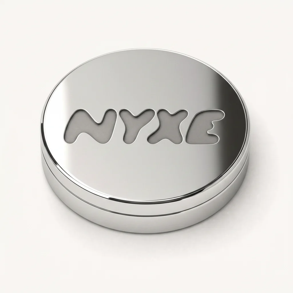 The NYXE chrome puck, the reusable tin for nicotine melts